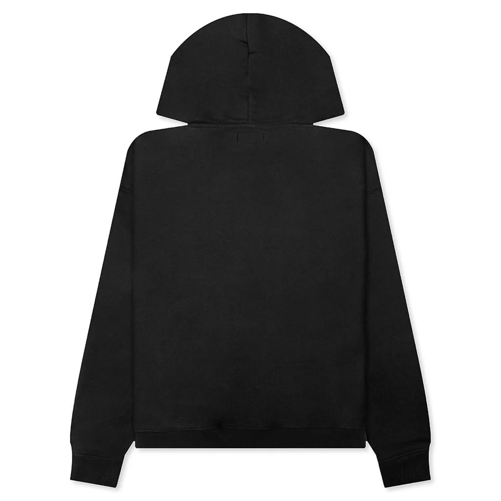 Satin Patch Oversized Hood - Washed Black - Image 2