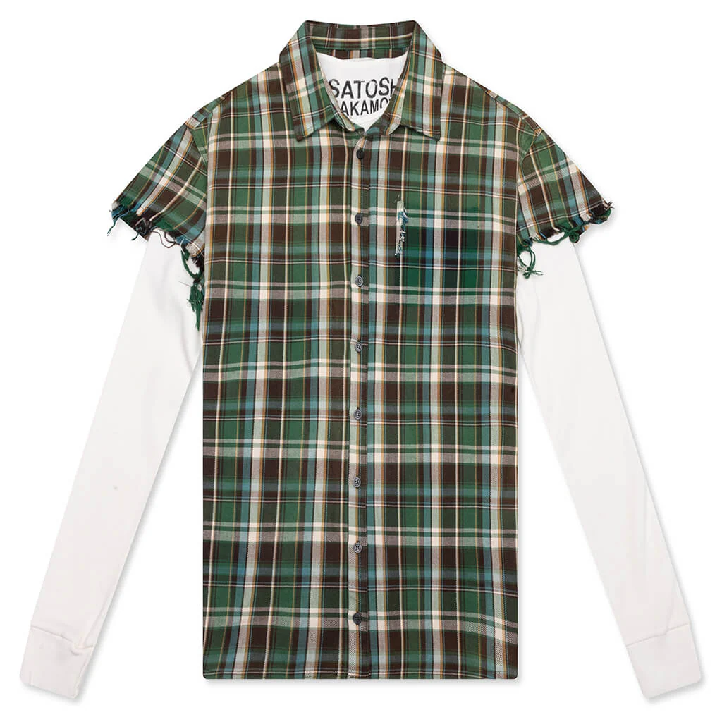 Bender Cut Off Flannel - Green Plaid