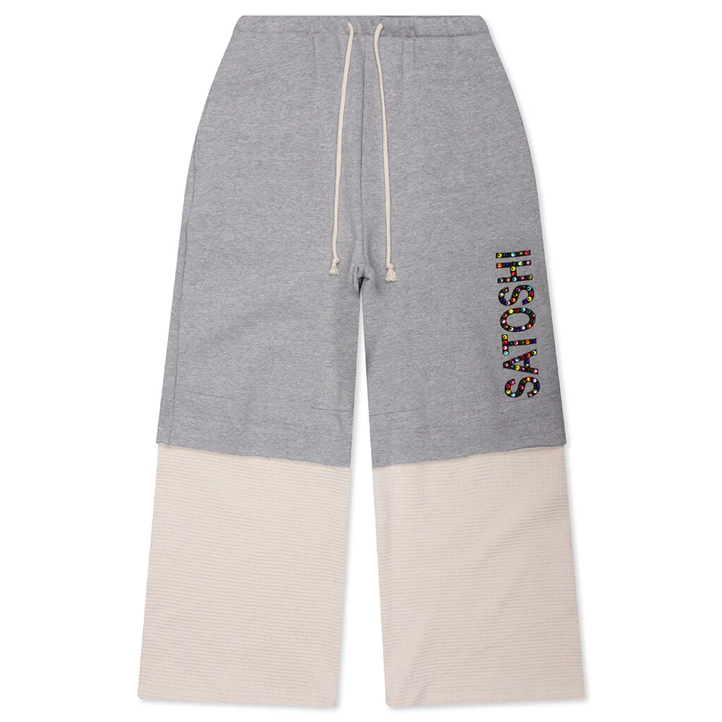 Double Layer Studded Sweatpant - Heather