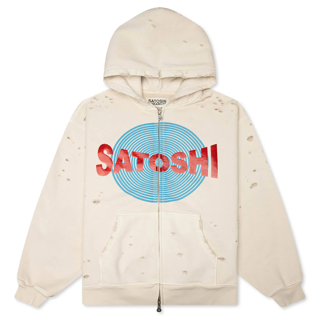 Motoslug Zip Hoodie - Vintage White