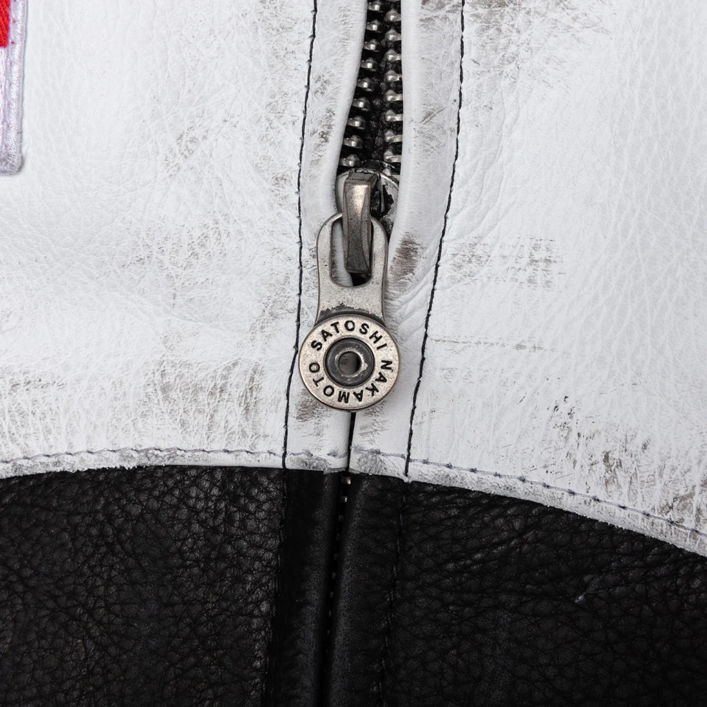 Movie Star Leather Jacket - Black/White/Yellow - Image 4