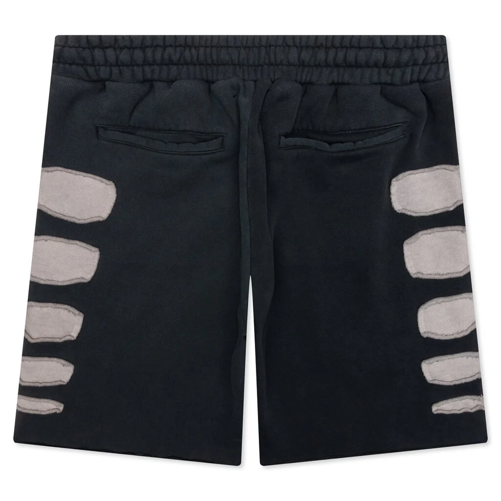 Patchwork Moto Short - Washed Black - Image 2