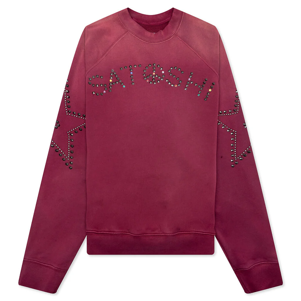 Star Studded Crewneck - Burgundy