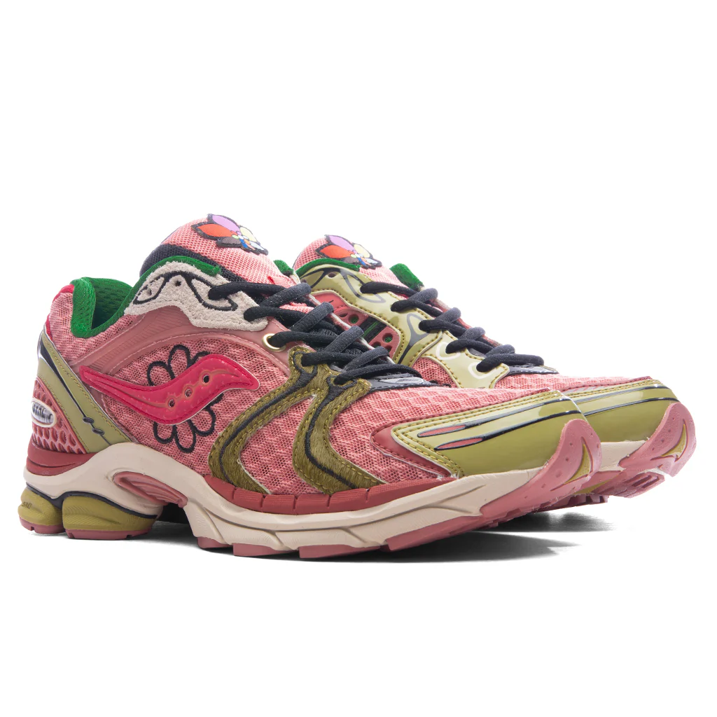 Saucony x Jae Tips Progrid Triumph 4 'Virginia Creeper' - Peach/Leaf - Image 2