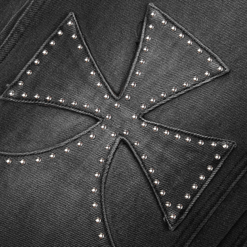 Studded Chopper Carpenter Pant - Vintage Black - Image 4
