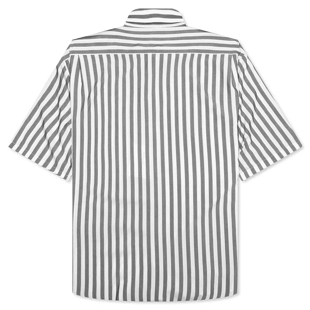 Stripe Button Up Shirt - Black/White - Image 2