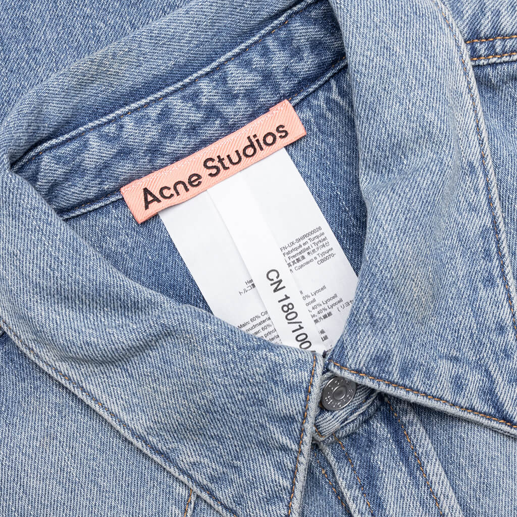 Denim Relaxed Fit Shirt - Light Blue - Image 3
