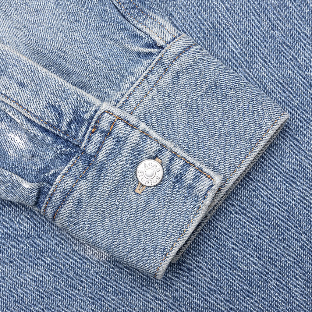 Denim Relaxed Fit Shirt - Light Blue - Image 5