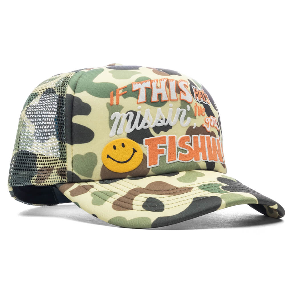Smiley Camo Trucker Hat - Woodland - Image 3