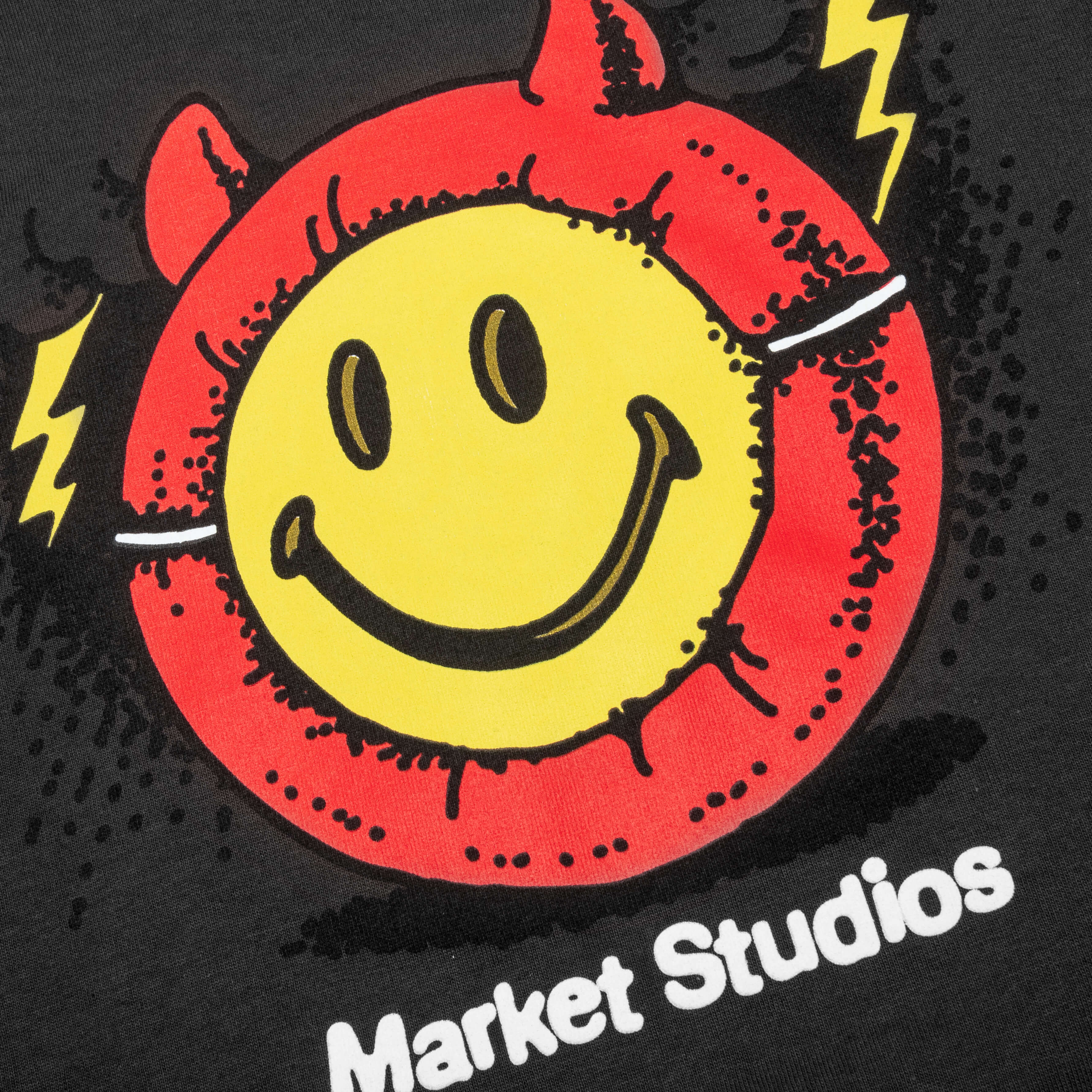 Smiley Masked T-Shirt - Washed Black - Image 3