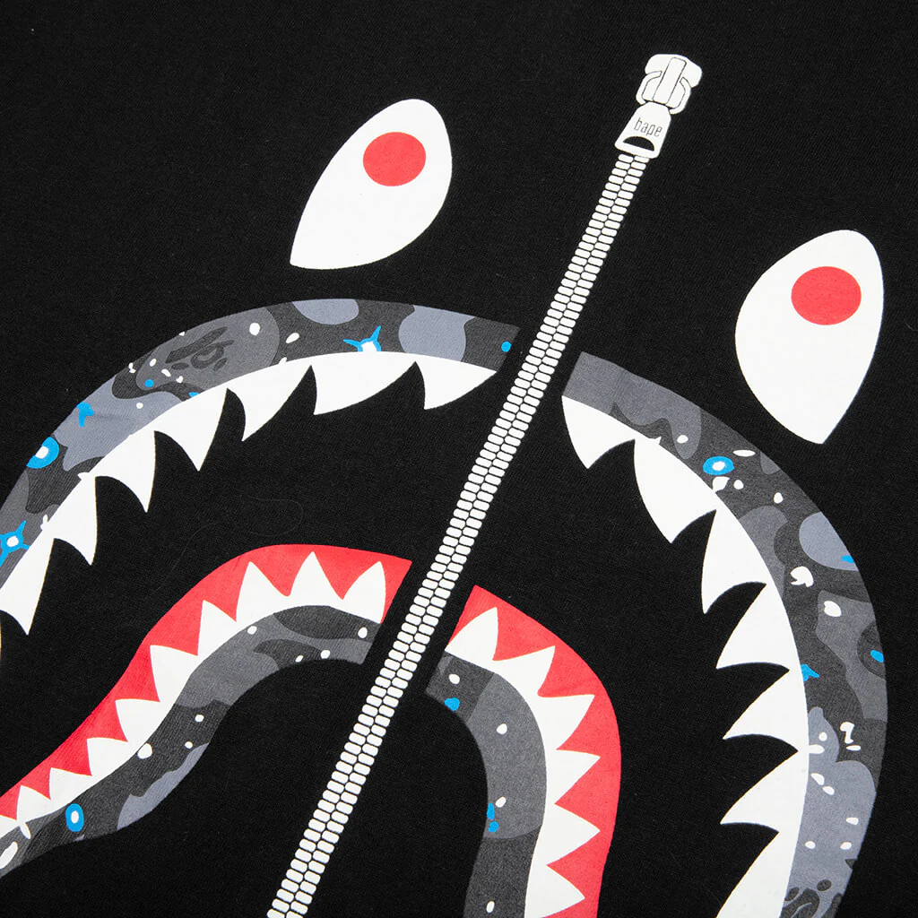 Space Camo Shark Tee - Black - Image 3
