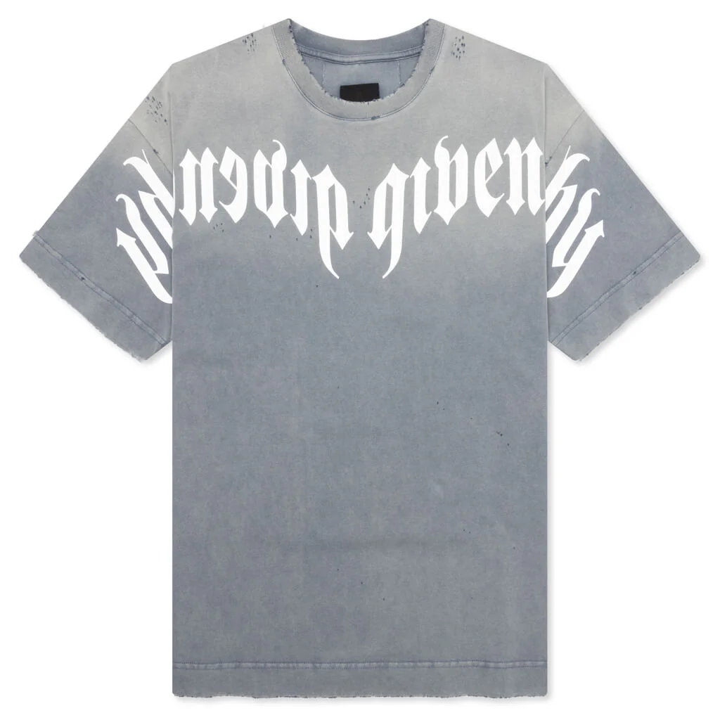 Distressed Logo T-Shirt - Military Blue