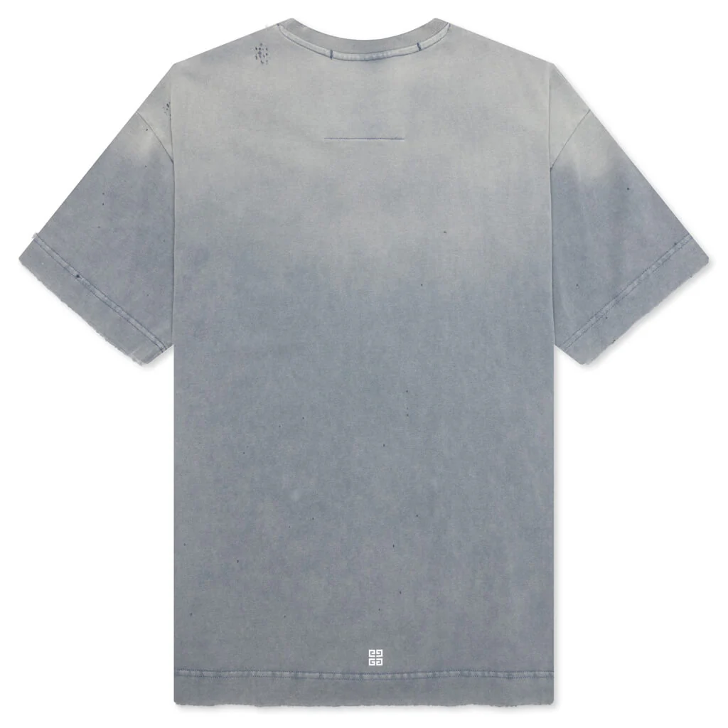 Distressed Logo T-Shirt - Military Blue - Image 2