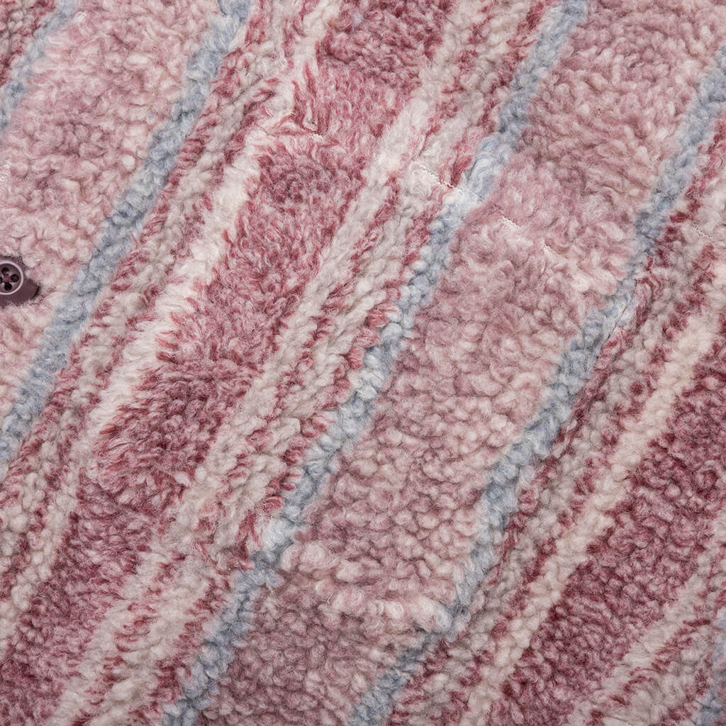 Stripe Sherpa Shirt - Berry - Image 5