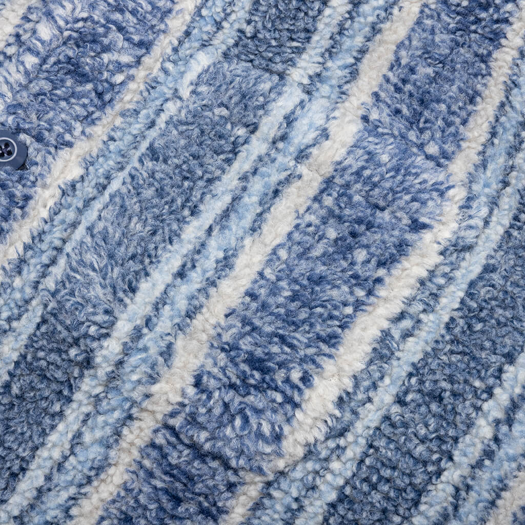 Stripe Sherpa Shirt - Indigo - Image 5