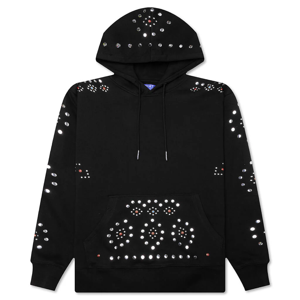 Studded Pullover Hoodie - Black