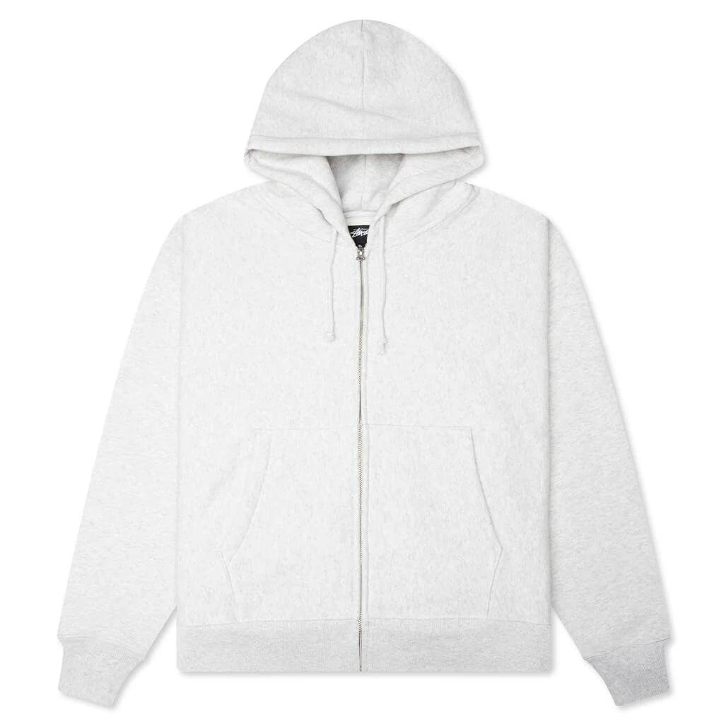 Basic Diamond Zip Hoodie - Ash Heather