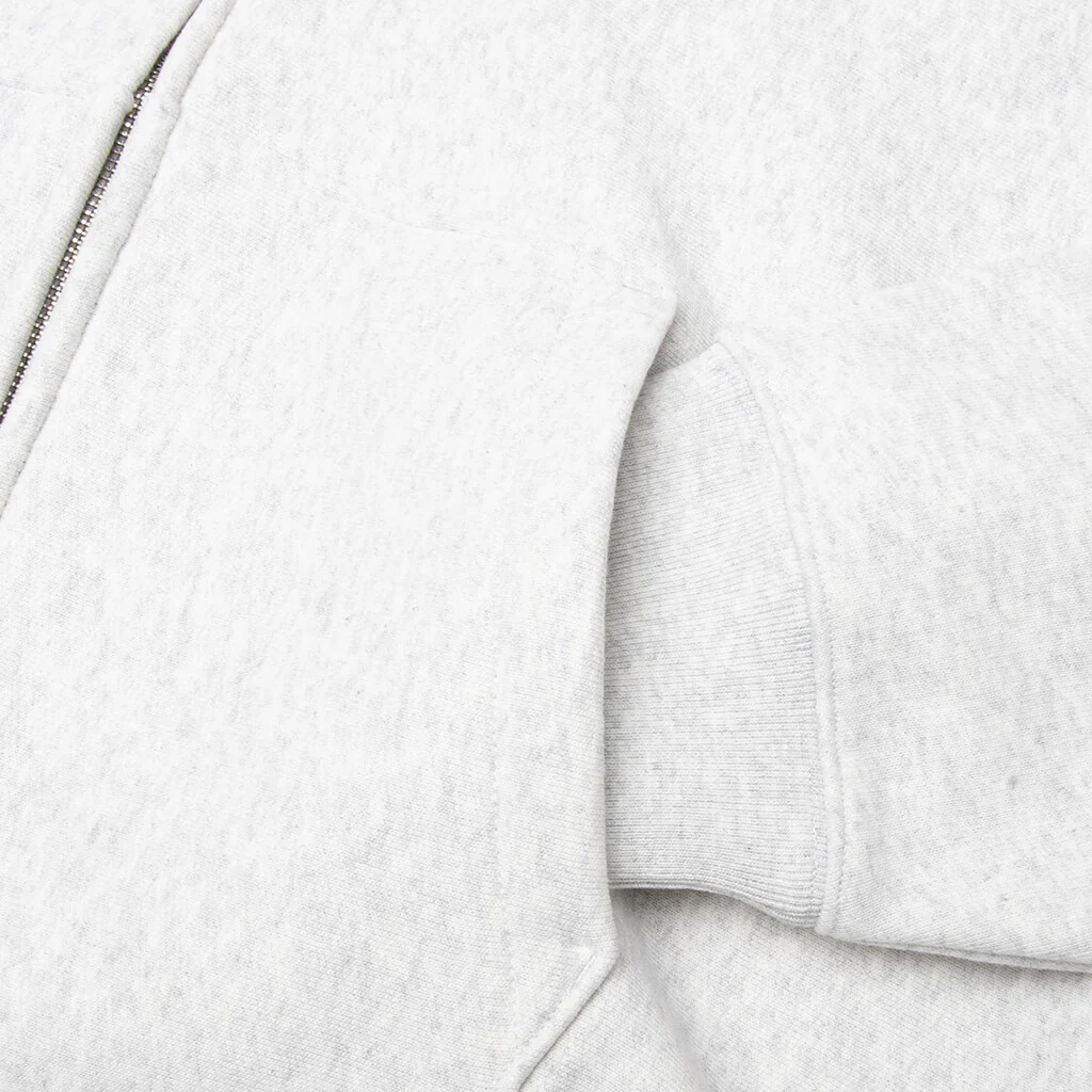 Basic Diamond Zip Hoodie - Ash Heather - Image 3