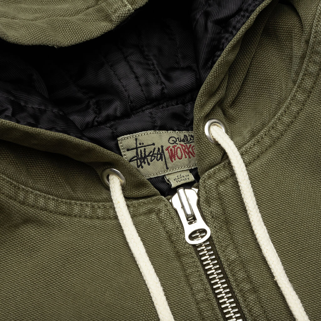 Canvas Insulated Work Jacket - Olive Drab - Image 3