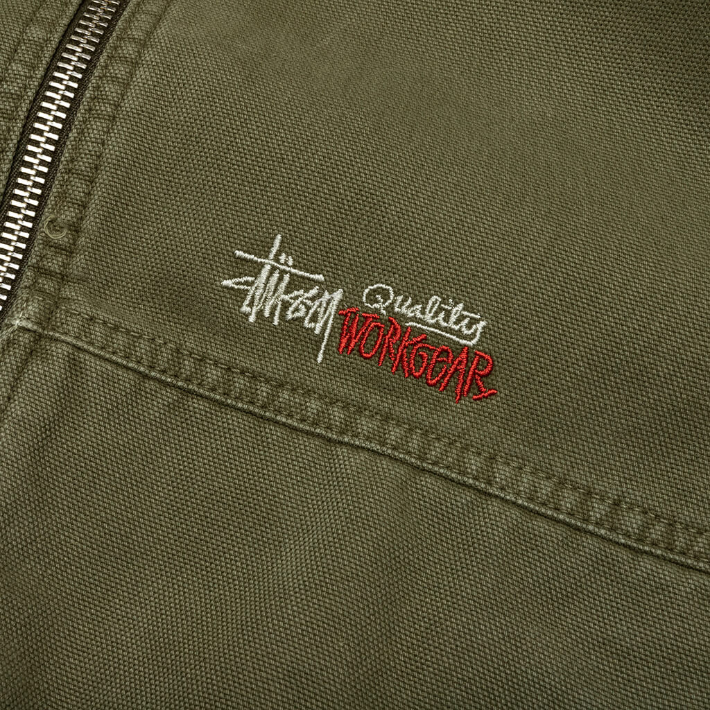 Canvas Insulated Work Jacket - Olive Drab - Image 4