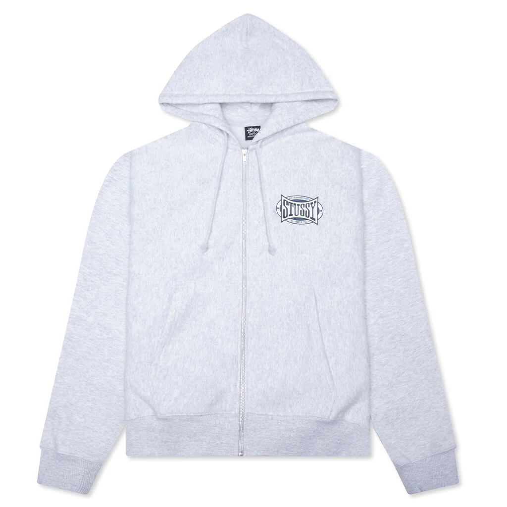 Champion Oval Zip Hoodie - Ash Heather
