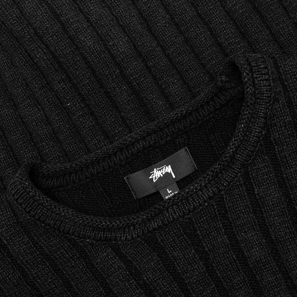 Cotton Slub Rib Crew - Black - Image 3