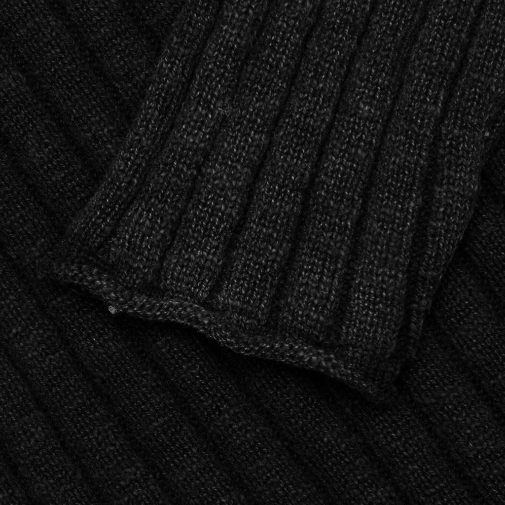 Cotton Slub Rib Crew - Black - Image 4