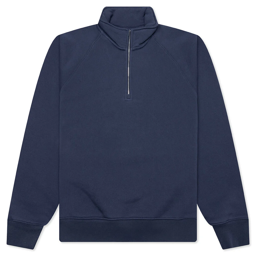 Fleece Raglan Zip Mock - Navy