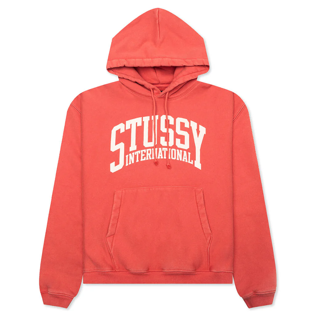 Stussy Intl Relaxed Hoodie - Washed Red