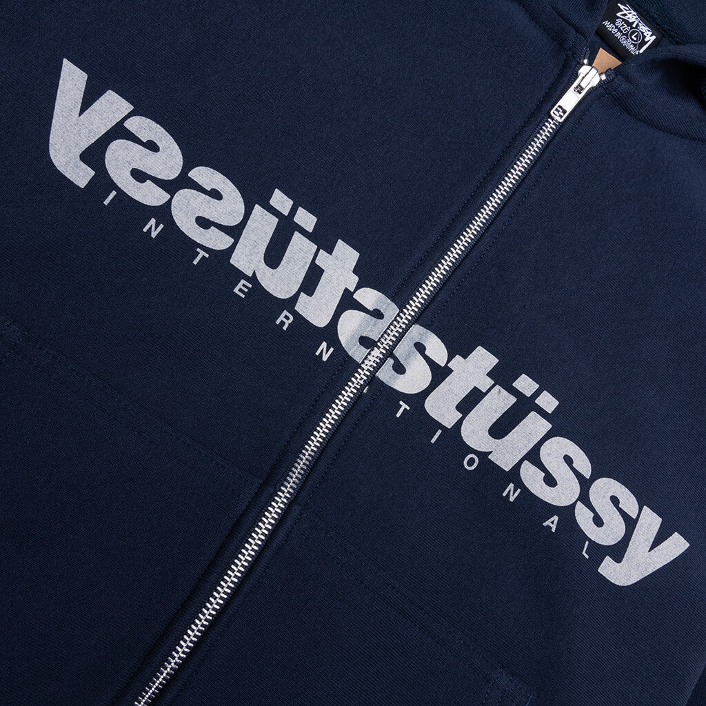 Mirror Zip Hoodie - Navy - Image 3