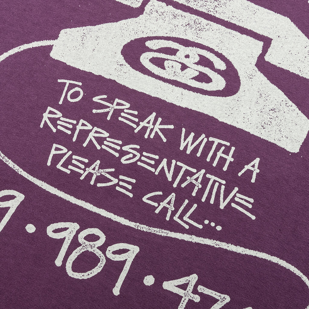 Old Phone Pigment Dyed Tee - Purple - Image 4