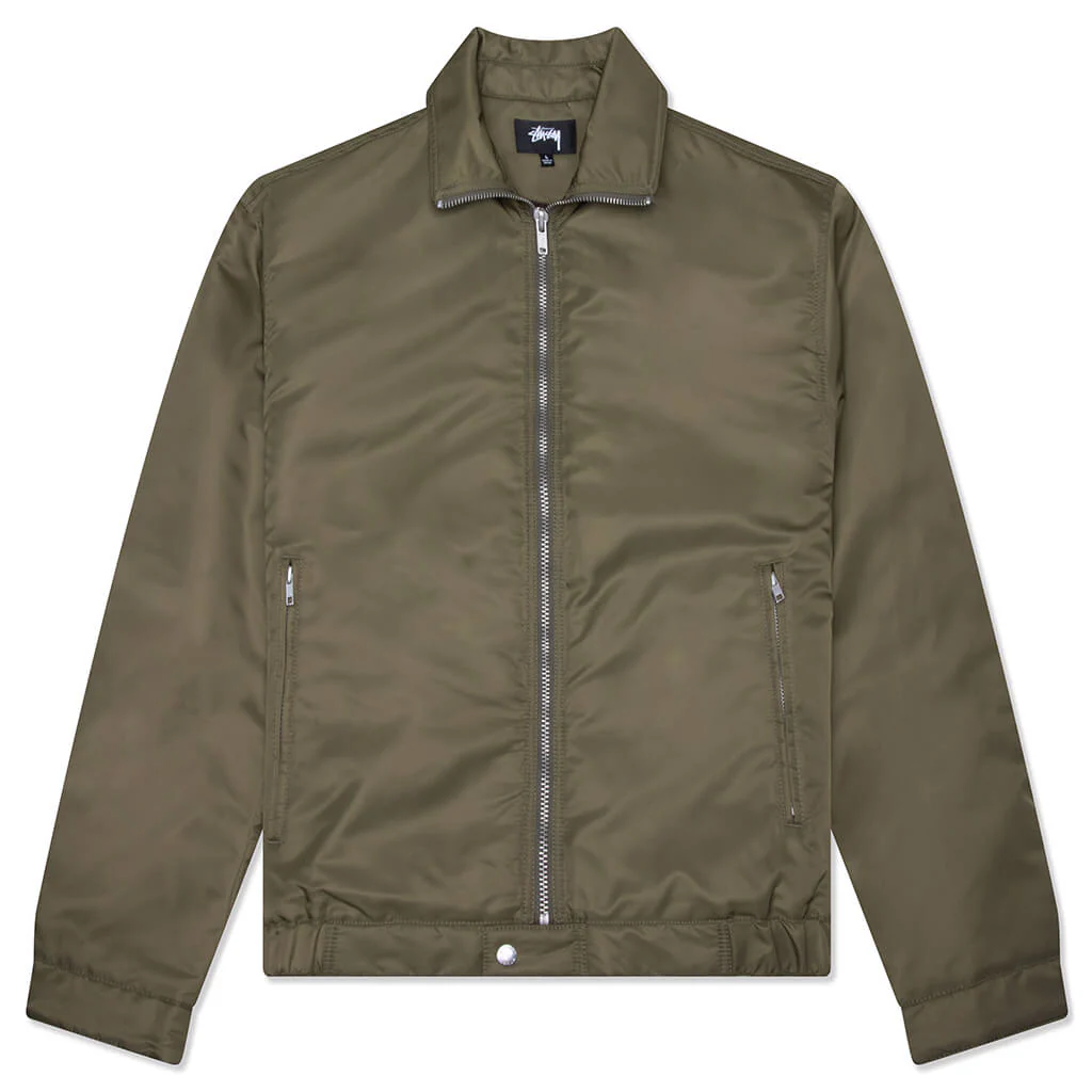 Pile Lined Zip Jacket - Olive