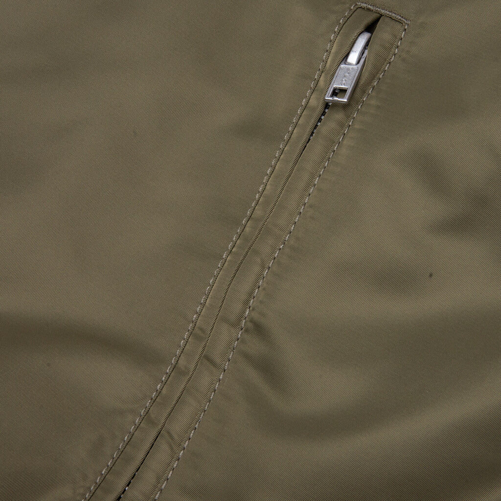 Pile Lined Zip Jacket - Olive - Image 3