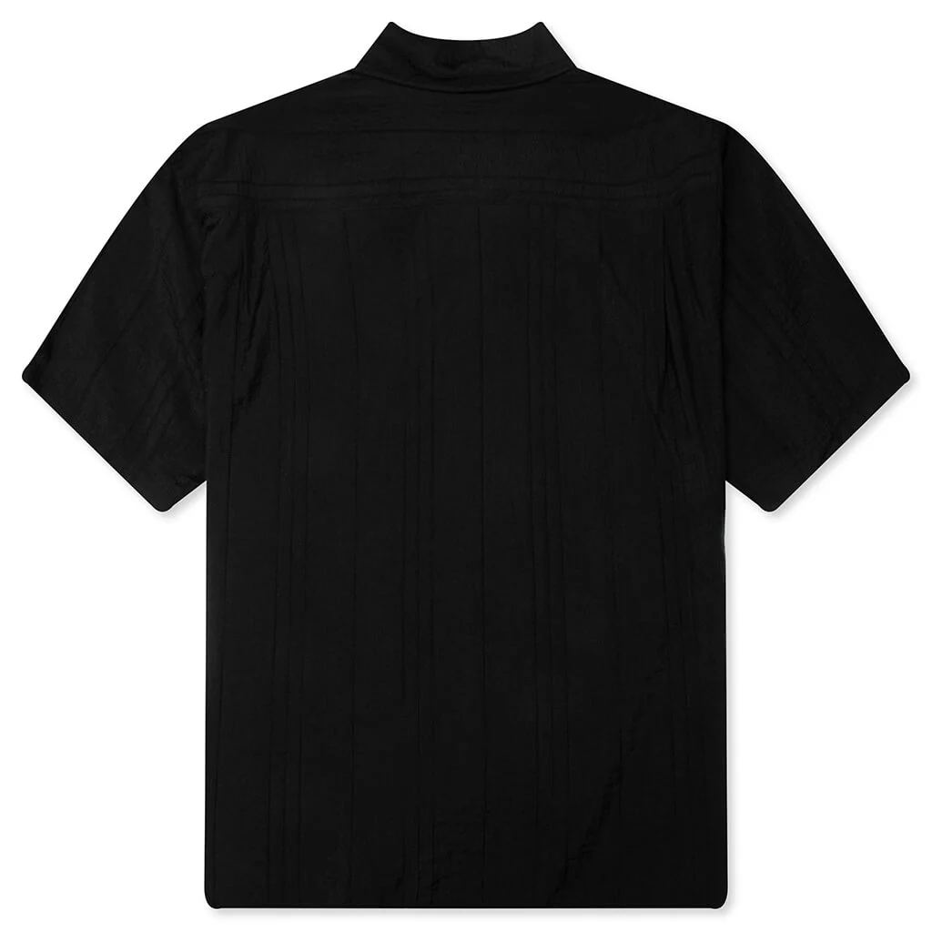 Pleated Textured Shirt - Black - Image 2