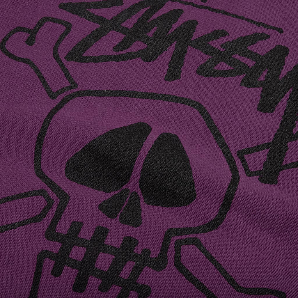 Skull & Bones Pigment Dyed Hoodie - Purple - Image 4