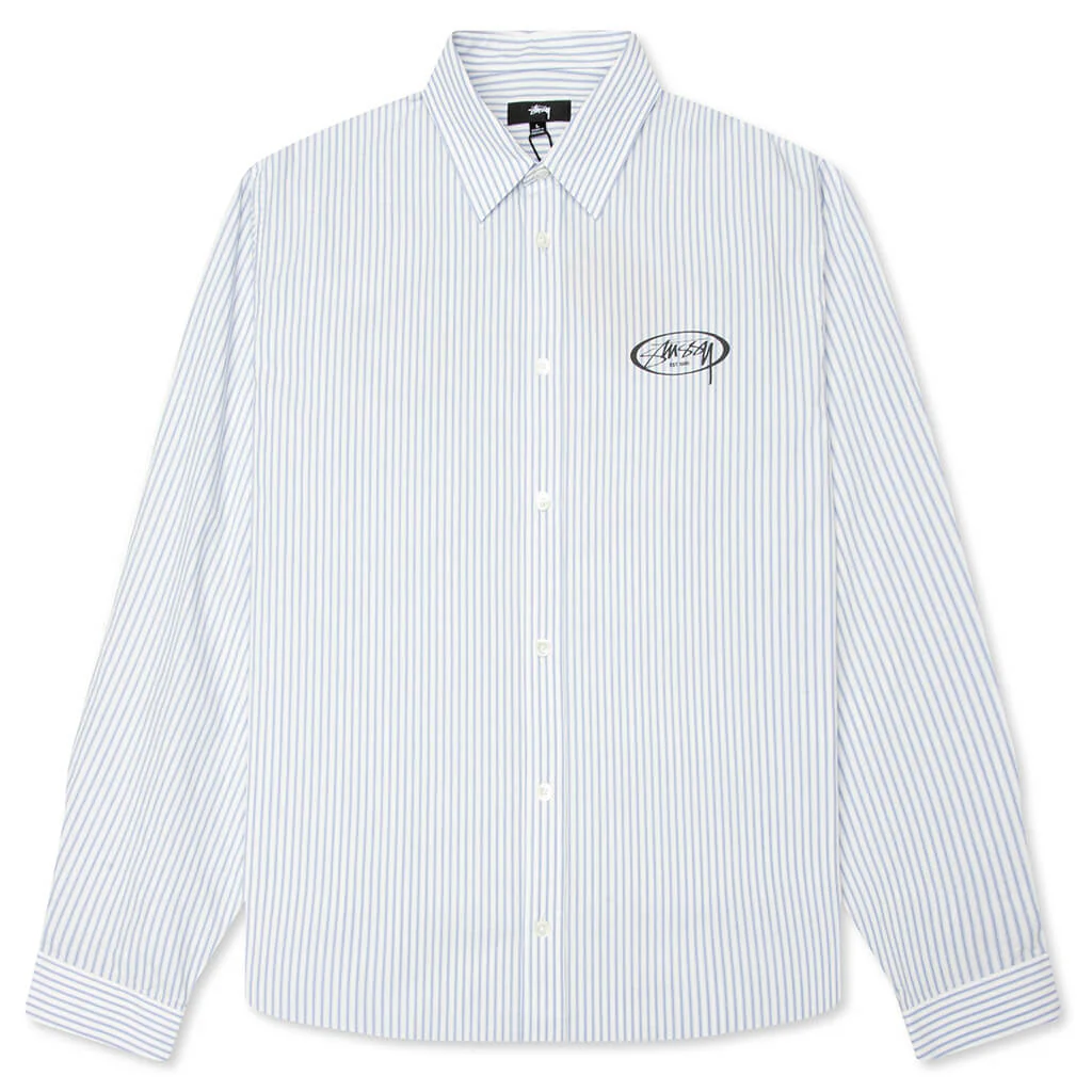 Standard L/S Shirt Logo - Blue Stripe
