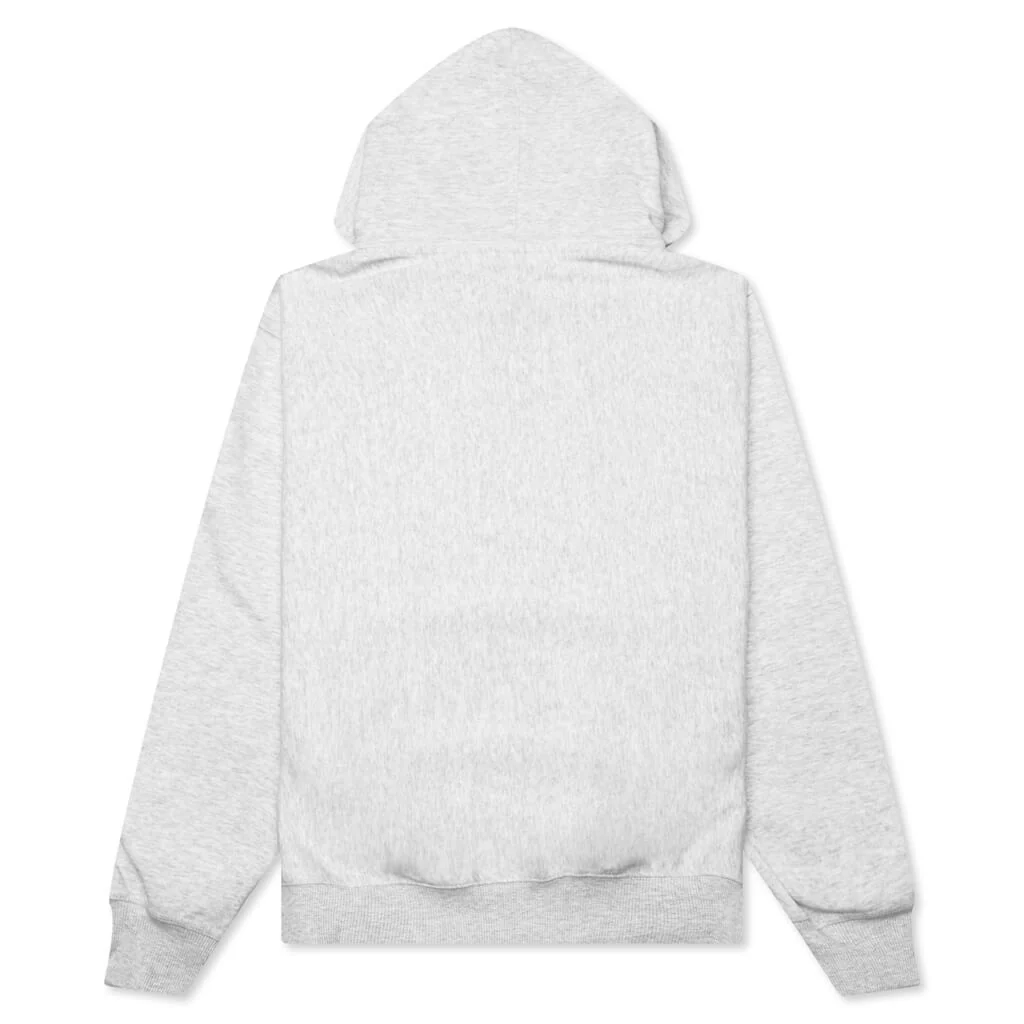 Stock Logo Applique Hoodie - Ash Heather/White - Image 2