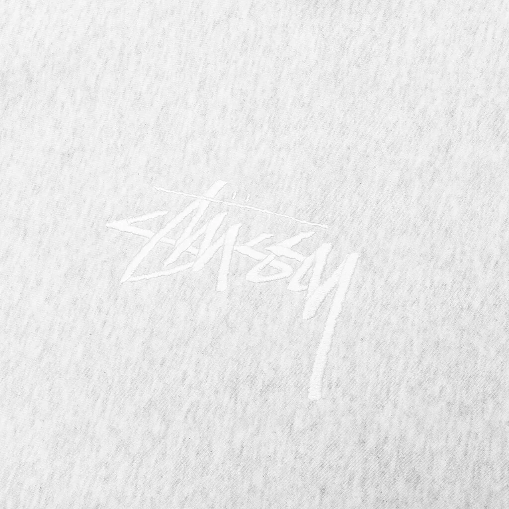 Stock Logo Applique Hoodie - Ash Heather/White - Image 4