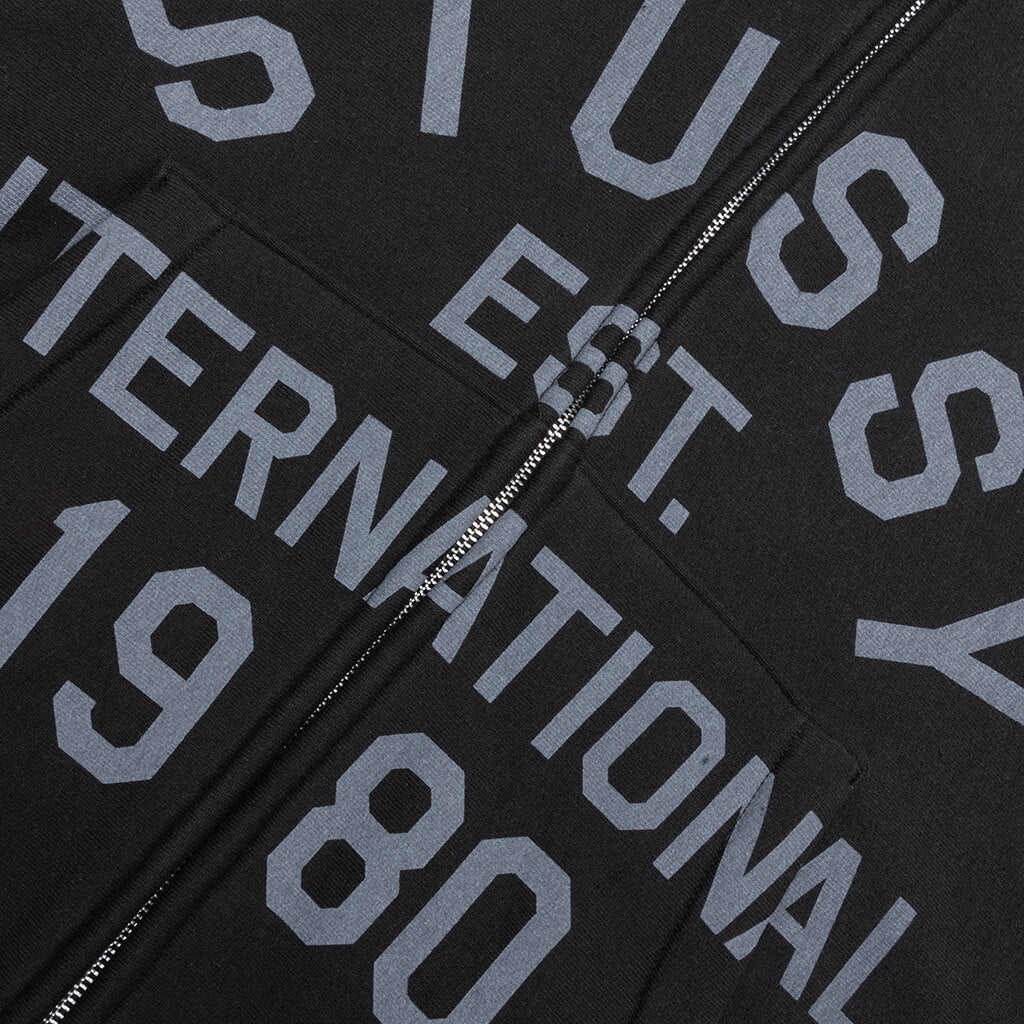 Established Printed Zip Hoodie - Black - Image 3