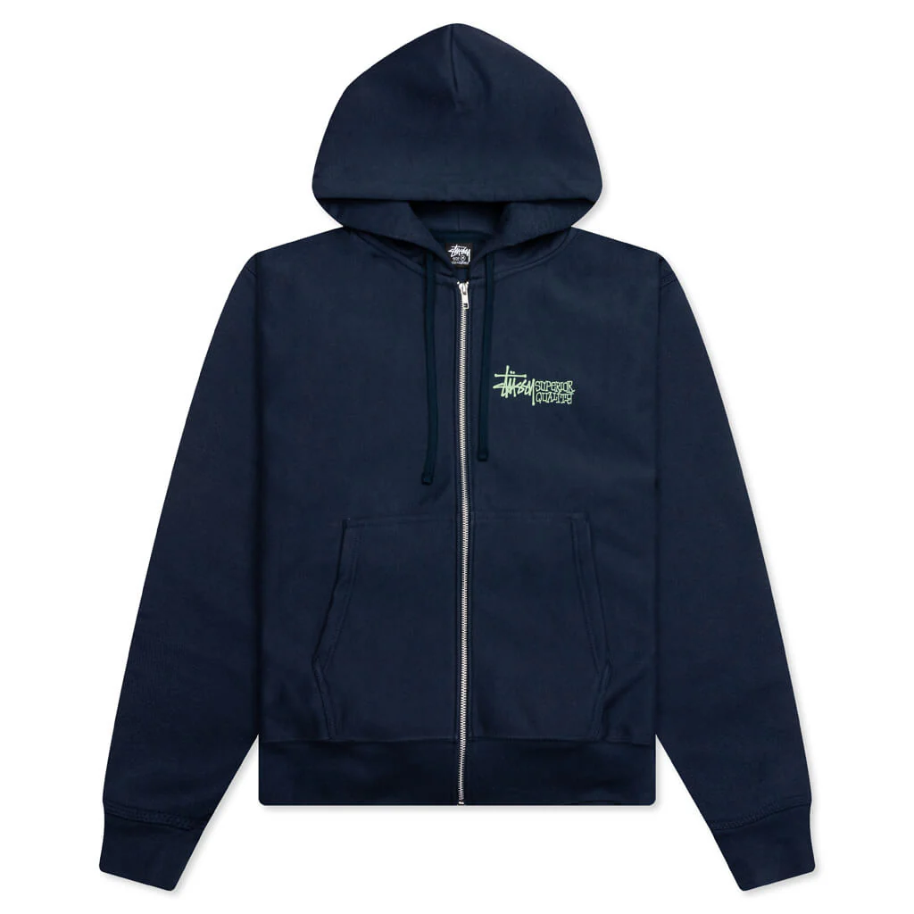 Superior Quality Zip Hoodie - Navy