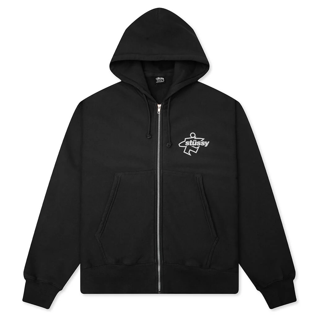 Surf Size Garment Dyed Zip Hood - Faded Black