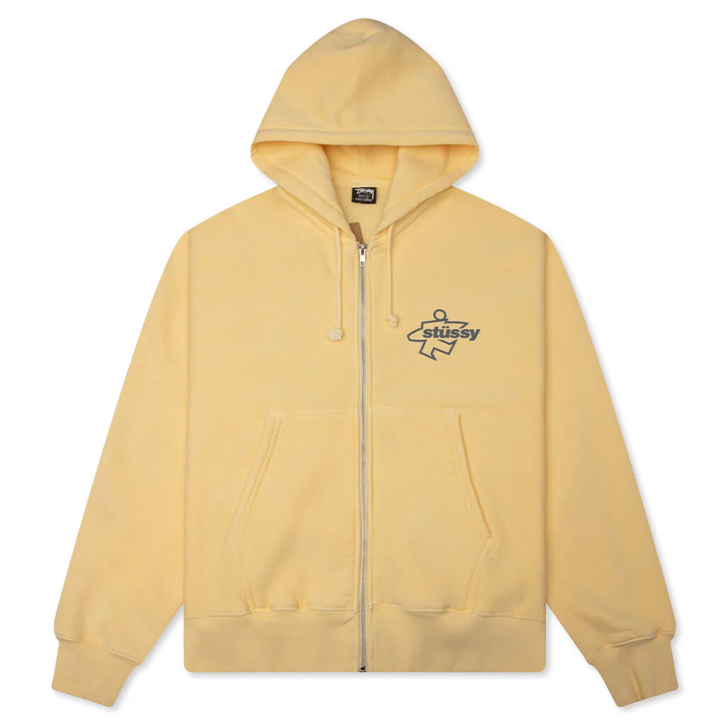 Surf Size Garment Dyed Zip Hood - Gold
