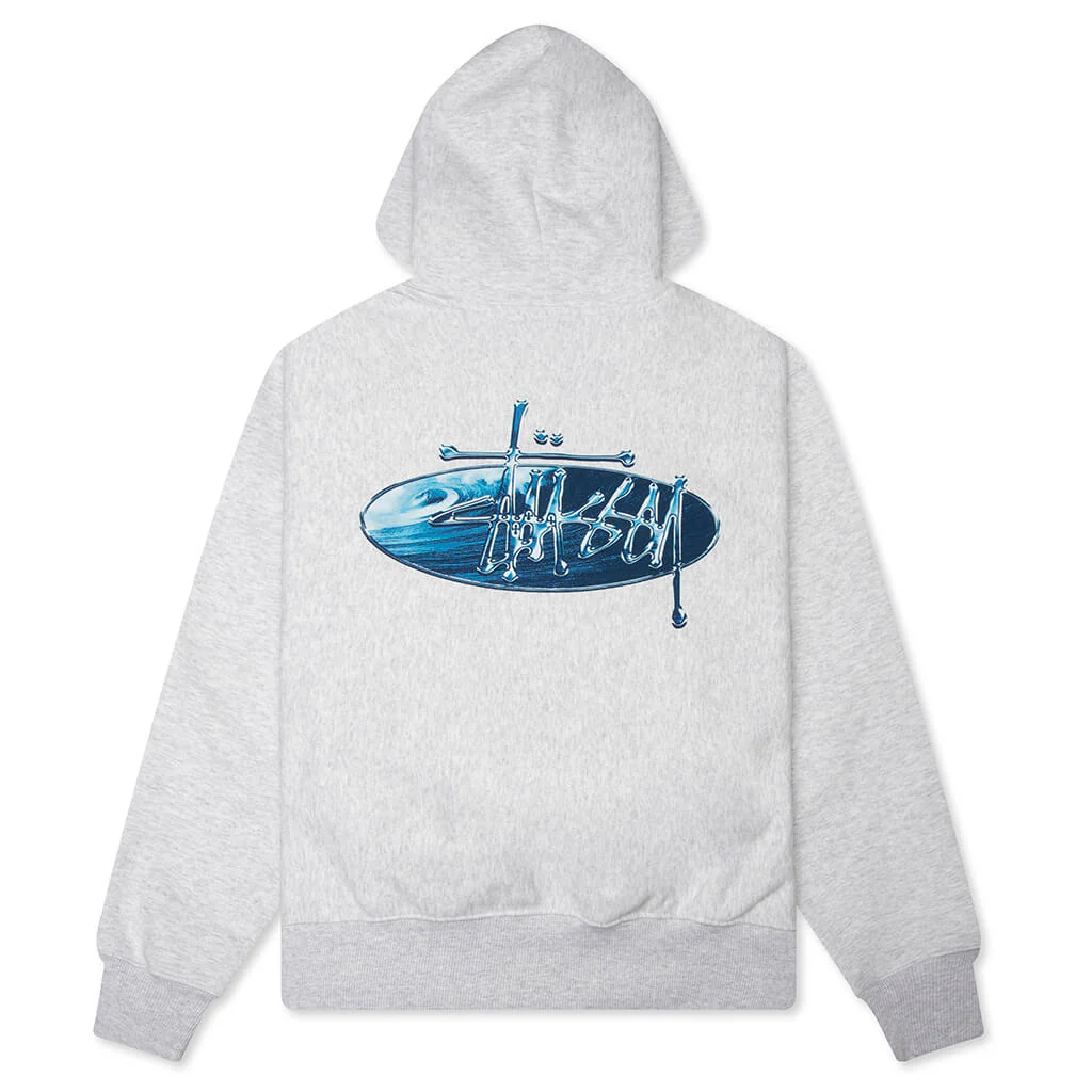 Wave Oval Hoodie - Ash Heather - Image 2