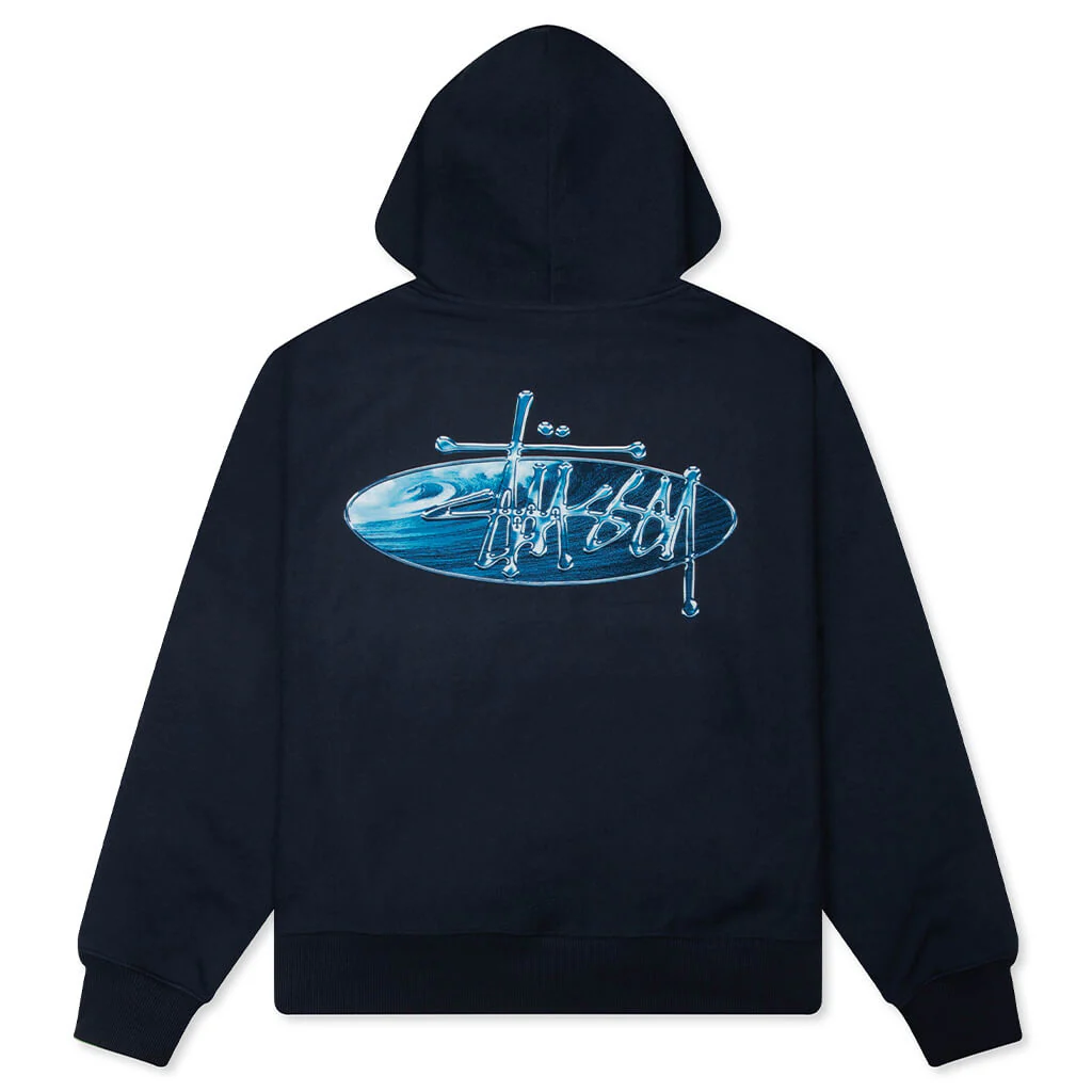 Wave Oval Hoodie - Navy - Image 2
