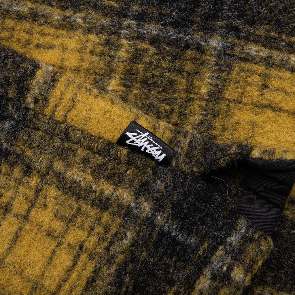 Wool Plaid Zip Shirt - Yellow - Image 4