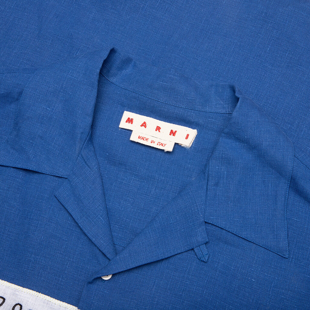 Poplin Bowling Shirt - Mazarine Blue - Image 3