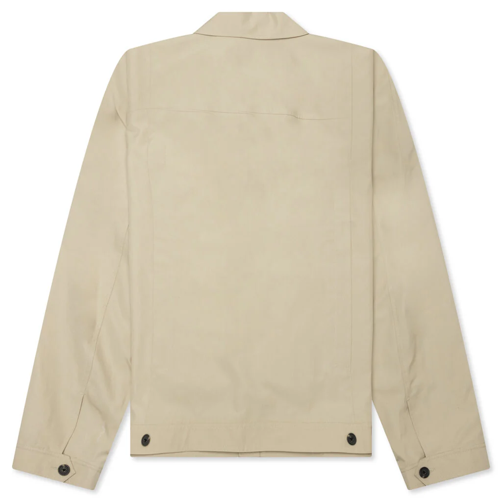 Tailored Cotton Zip-Up Jacket - Taupe - Image 2