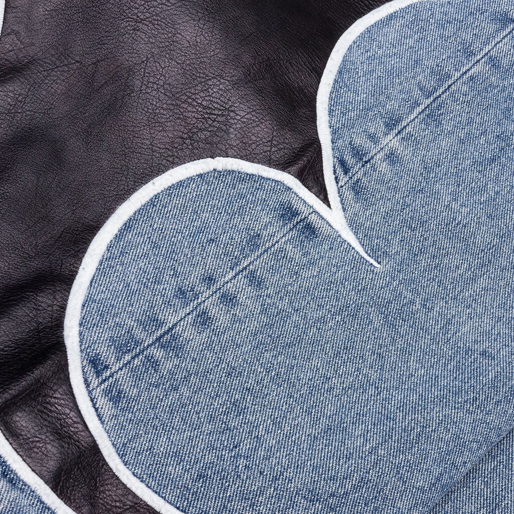 Leather Washing Denim Pants - Blue - Image 4