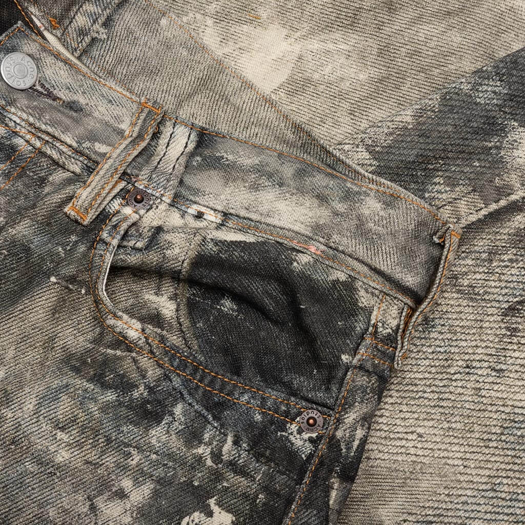 Printed Wide Leg Pants - Cold Grey - Image 3