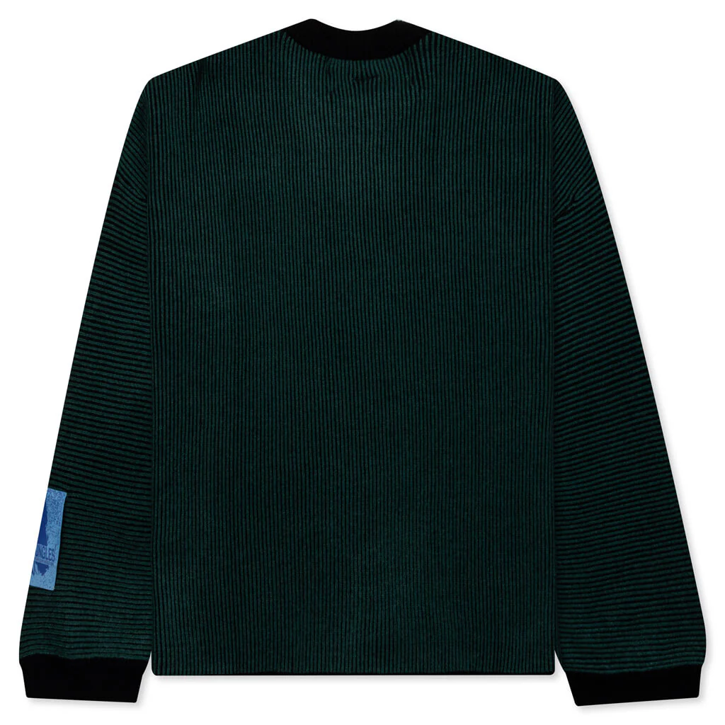 Two Tone Rib Knit - Green/Black - Image 2